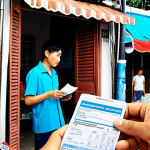 **Prompt:** A close-up of a hand signing a legal document, superimposed over a dynamic collage of everyday Vietnamese scenes: a young person receiving keys to a modest rental room in a bustling alley of Ho Chi Minh City, a cashier handing a receipt to a customer at a convenience store, and a smartphone screen displaying "Agree to Terms and Conditions" for a popular mobile app. The overall composition highlights the ubiquitous nature of contracts in Vietnamese daily life, blending trust and implied risk. The atmosphere is warm and realistic, reflecting modern Vietnamese urban settings.