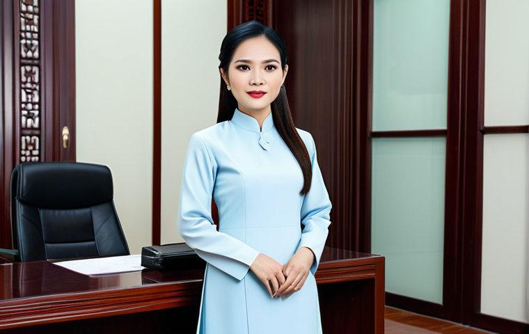 **

"A professional Vietnamese lawyer in a modest Ao Dai, standing confidently in a modern law office in Hanoi, fully clothed, appropriate attire, safe for work, perfect anatomy, natural proportions, professional portrait photography, high quality."

**
