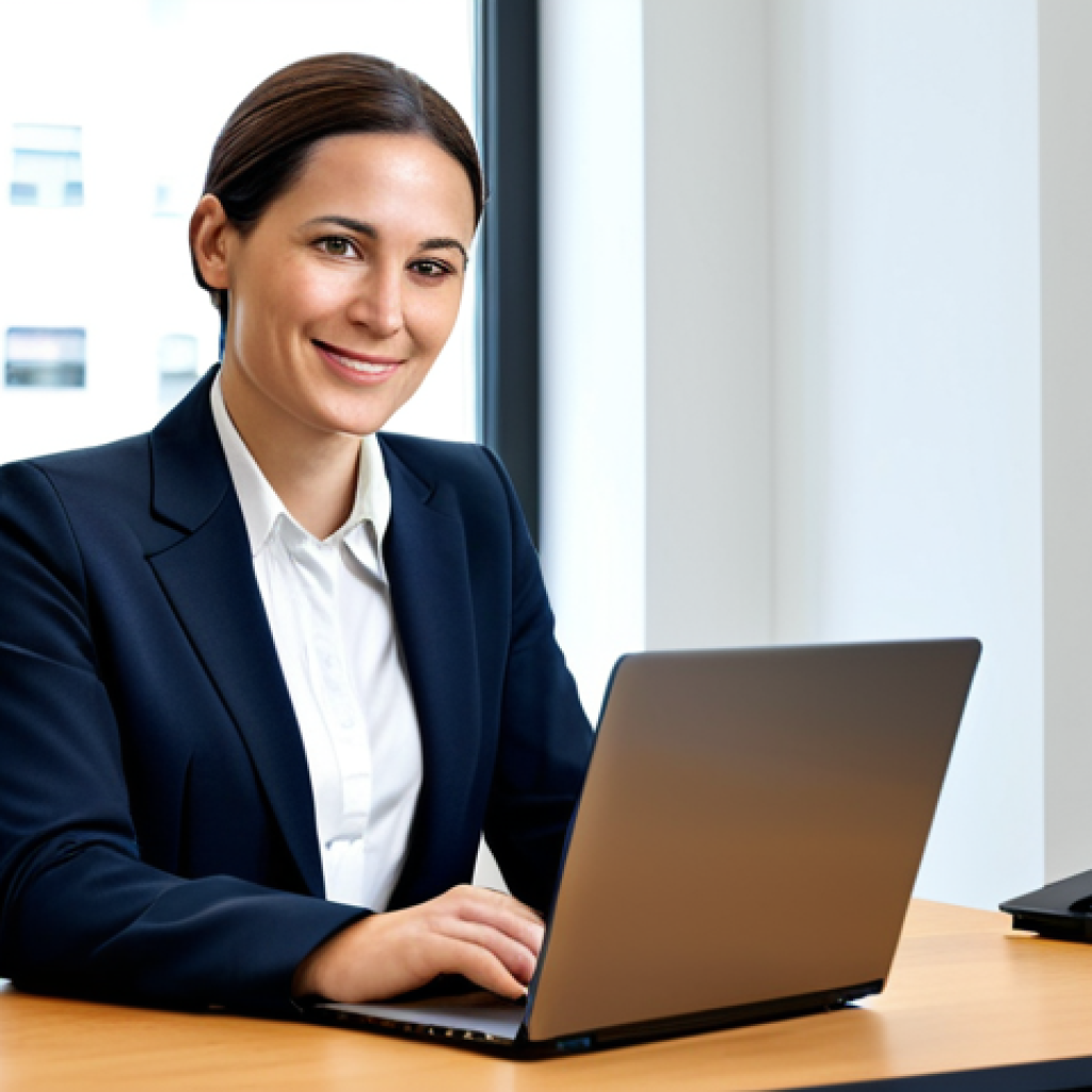 Tech-Savvy Lawyer**

A confident, fully clothed female lawyer in a modern, modest business suit working on a sleek laptop in a bright, contemporary office. The office features soft lighting and a minimalist design. She has a friendly, approachable expression. Emphasis on technology integration: a tablet showing case management software is visible on her desk. Perfect anatomy, correct proportions, well-formed hands, proper finger count. Safe for work, appropriate content, professional, family-friendly.

**