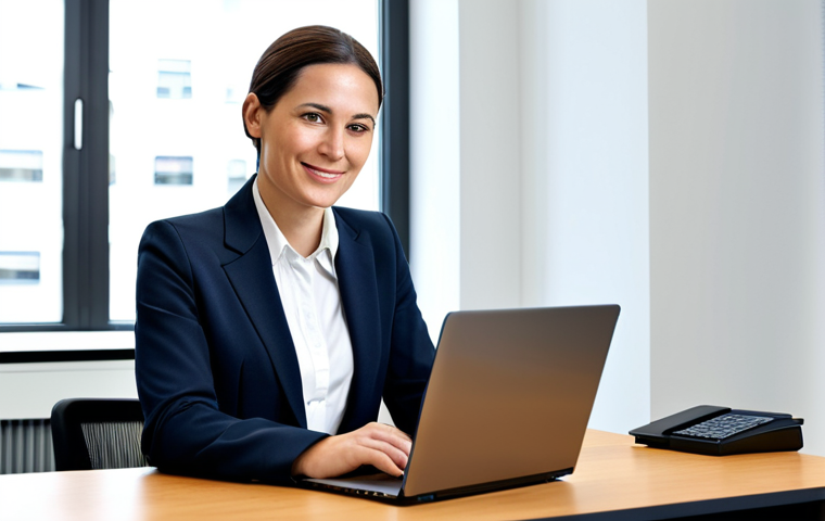 Tech-Savvy Lawyer**

A confident, fully clothed female lawyer in a modern, modest business suit working on a sleek laptop in a bright, contemporary office. The office features soft lighting and a minimalist design. She has a friendly, approachable expression. Emphasis on technology integration: a tablet showing case management software is visible on her desk. Perfect anatomy, correct proportions, well-formed hands, proper finger count. Safe for work, appropriate content, professional, family-friendly.

**