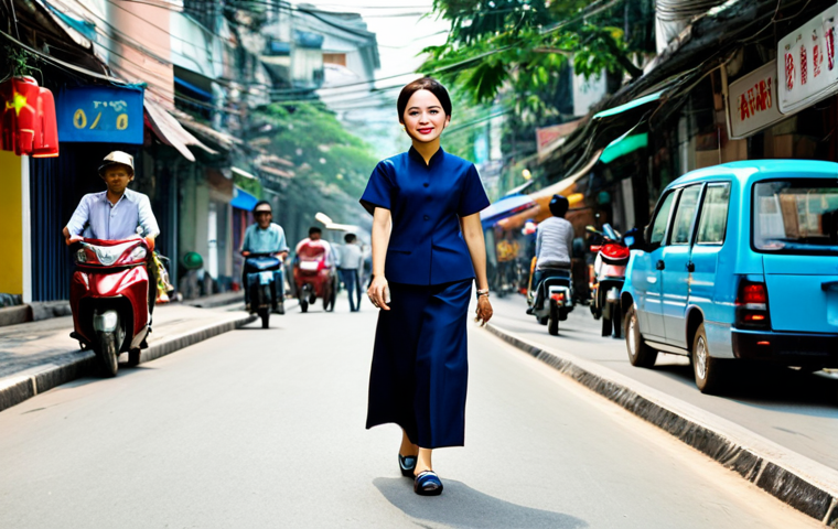 **

"A professional Vietnamese businesswoman in a modest áo dài, walking through the bustling streets of Hanoi, fully clothed, appropriate attire, safe for work, perfect anatomy, natural proportions, professional photography, high quality, family-friendly."

**