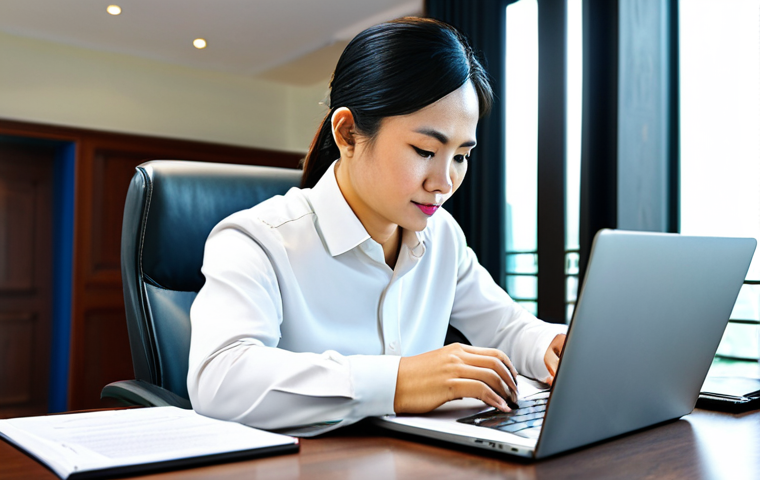 **

"A Vietnamese lawyer in professional dress, fully clothed, working on a laptop at a modern office desk with legal documents and a coffee cup, safe for work, appropriate content, perfect anatomy, natural proportions, family-friendly, well-lit, showcasing a successful legal professional in Ho Chi Minh City."

**
