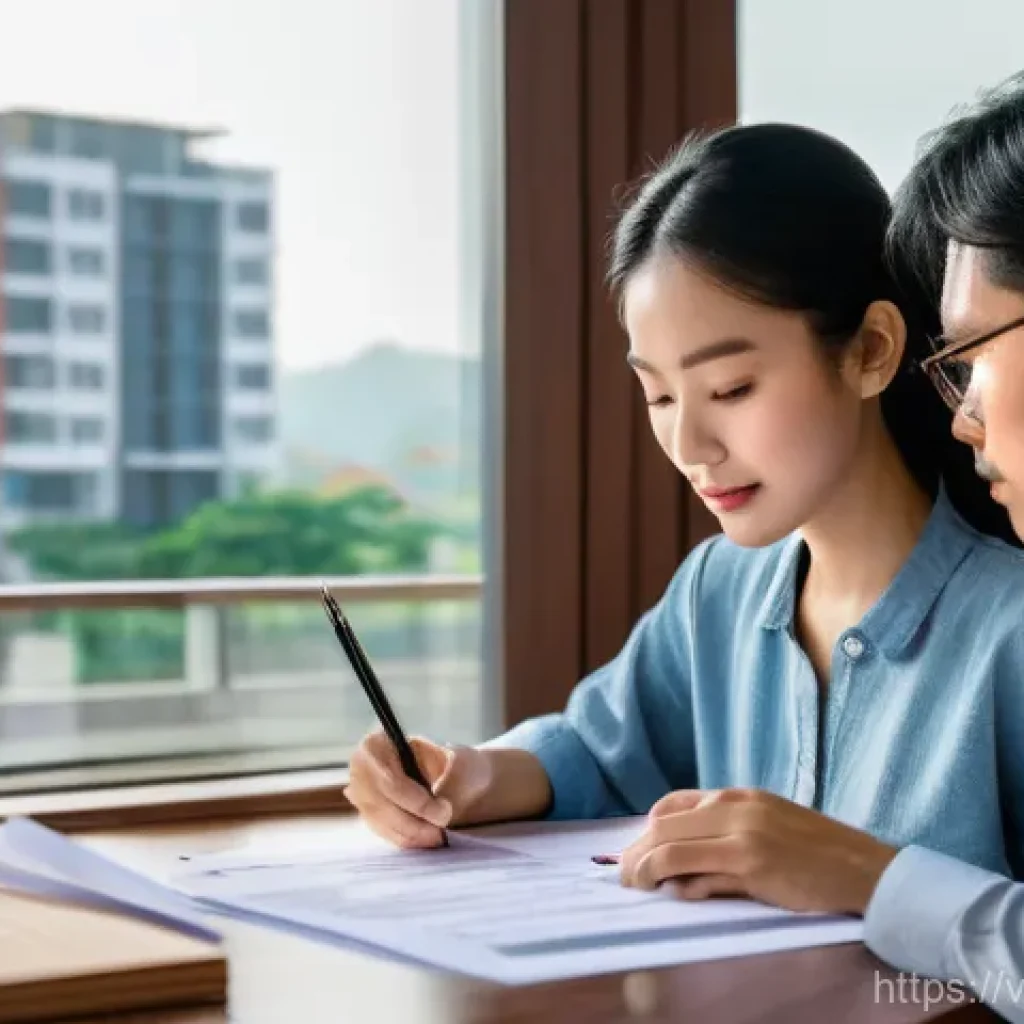 법률업무 실무 사례 공유 - **Prompt 1: Informed Homebuyers in Vietnam**
    A young Vietnamese couple, dressed in contemporary ...