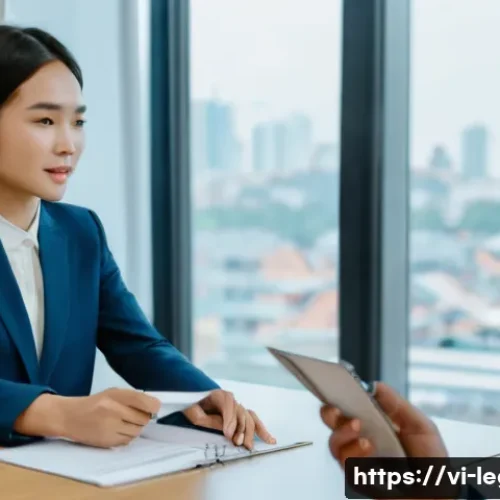 법률 자문가의 실무적 접근법 - **Prompt 1: Understanding and Professional Guidance**
    "A candid, medium shot of a young Vietname...