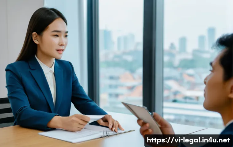 법률 자문가의 실무적 접근법 - **Prompt 1: Understanding and Professional Guidance**
    "A candid, medium shot of a young Vietname...