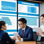 Home 23 법률 자문가의 사건 대응 전략 - A professional Vietnamese legal advisor consulting with a business owner in a modern office setting,...